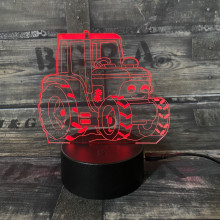 3D traktor lampe  Sød natlampe til børn!