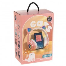 Høretelefoner med katteører og LED lys - Pink - 4