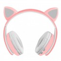Høretelefoner med katteører og LED lys - Pink - 2