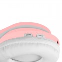 Høretelefoner med katteører og LED lys - Pink - 7