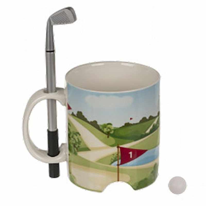 Golf krus med golfkølle og kugle