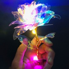 Holografisk rose med LED lys - Forside - 1