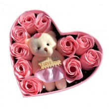 Hjerteæske med roser og bamse - Valentinsdag - 7