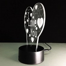 3D hjerte lampe - 3D lamper - 1