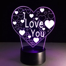 3D hjerte lampe - 3D lamper - 3
