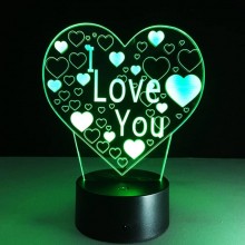 3D hjerte lampe - 3D lamper - 4