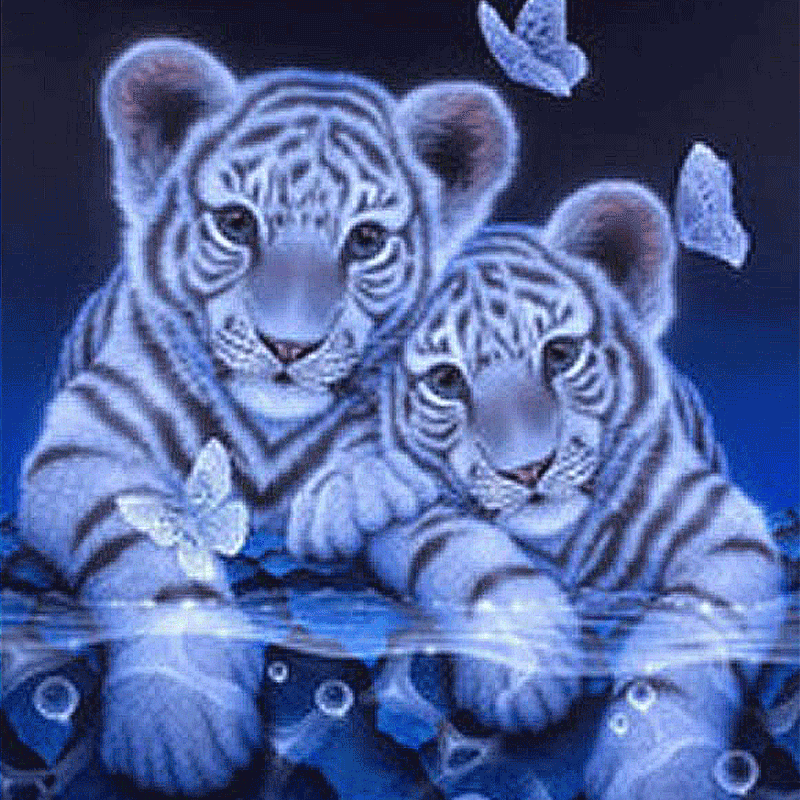 Billede af Tiger motiv 5D Diamond painting - 40 x 50 cm