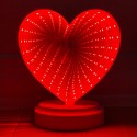 3D spejlrefleks hjerte lampe med rødt lys - 3D lamper - 1
