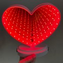 3D spejlrefleks hjerte lampe med rødt lys - 3D lamper - 2