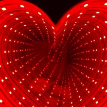 3D spejlrefleks hjerte lampe med rødt lys - 3D lamper - 4