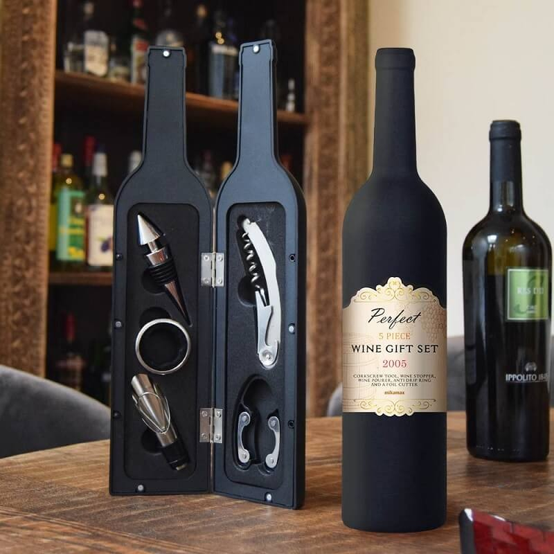 Vinflaske gavesæt – 5 x vintilbehør
