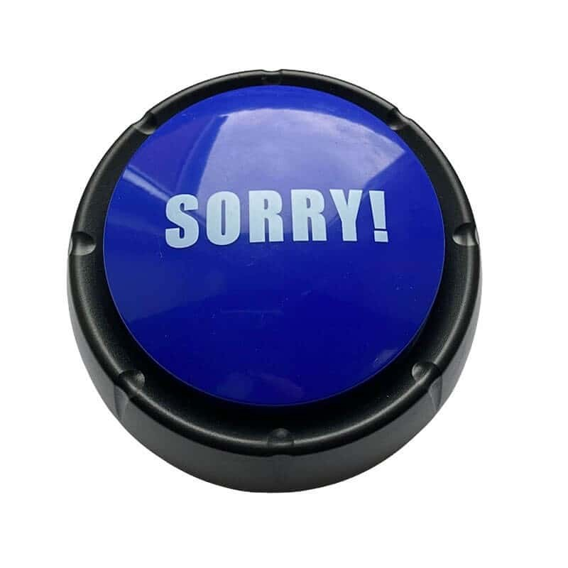 Blå Sorry! Knap