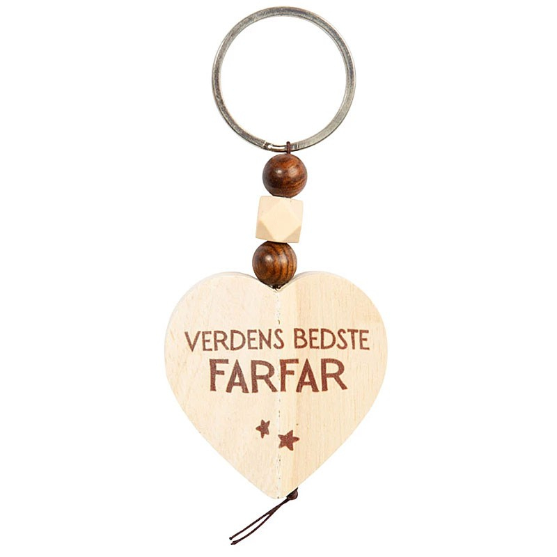 Verdens bedste farfar nøglering i træ