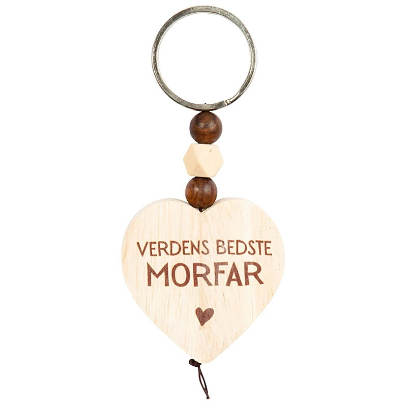 Verdens bedste morfar nøglering i træ
