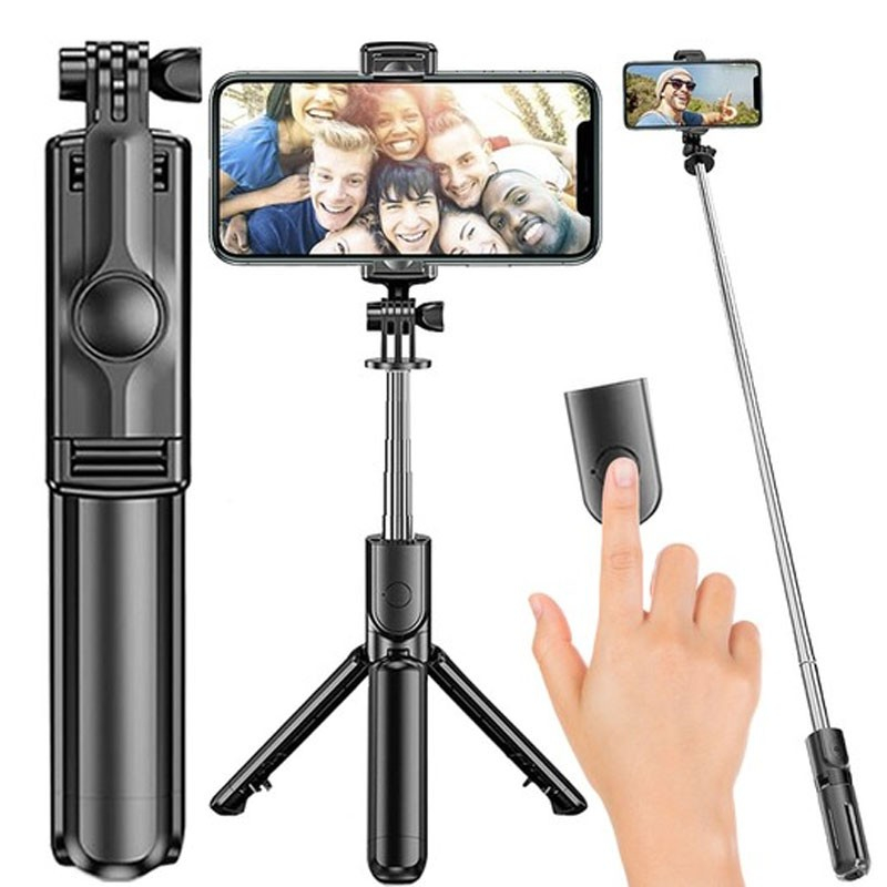 Selfiestang/tripod med fjernbetjening