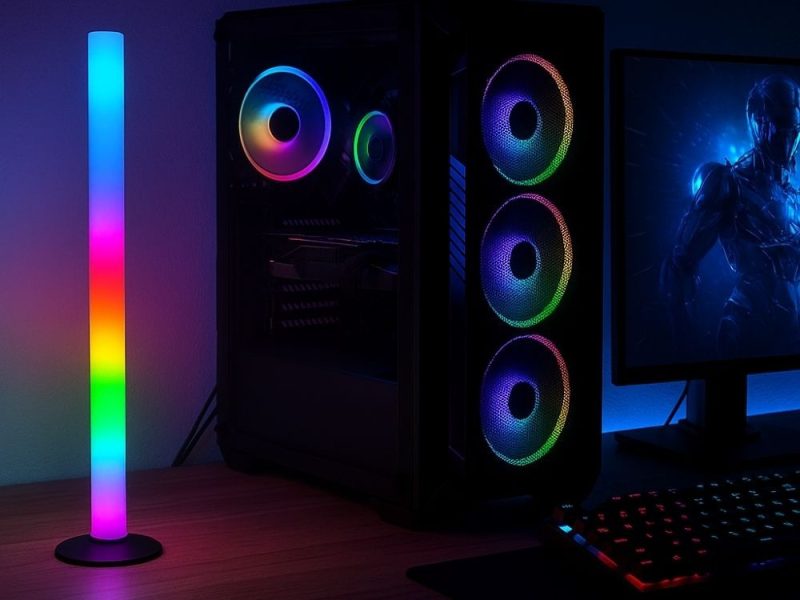 RGB Gamerlampe 40 cm – Med fjernbetjening