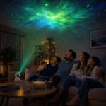 Siddende astronaut stjernehimmel lampe