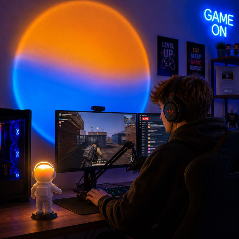 Astronaut sunset lampe – solnedgang