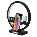 3-i-1 QI trådløs LED docking station til airpods, iwatch og iphone