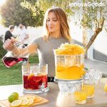 Dobbelt  drikke-dispenser  med  plads  til  is  og  snacks