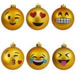 Emoji julekugler – 6 stk