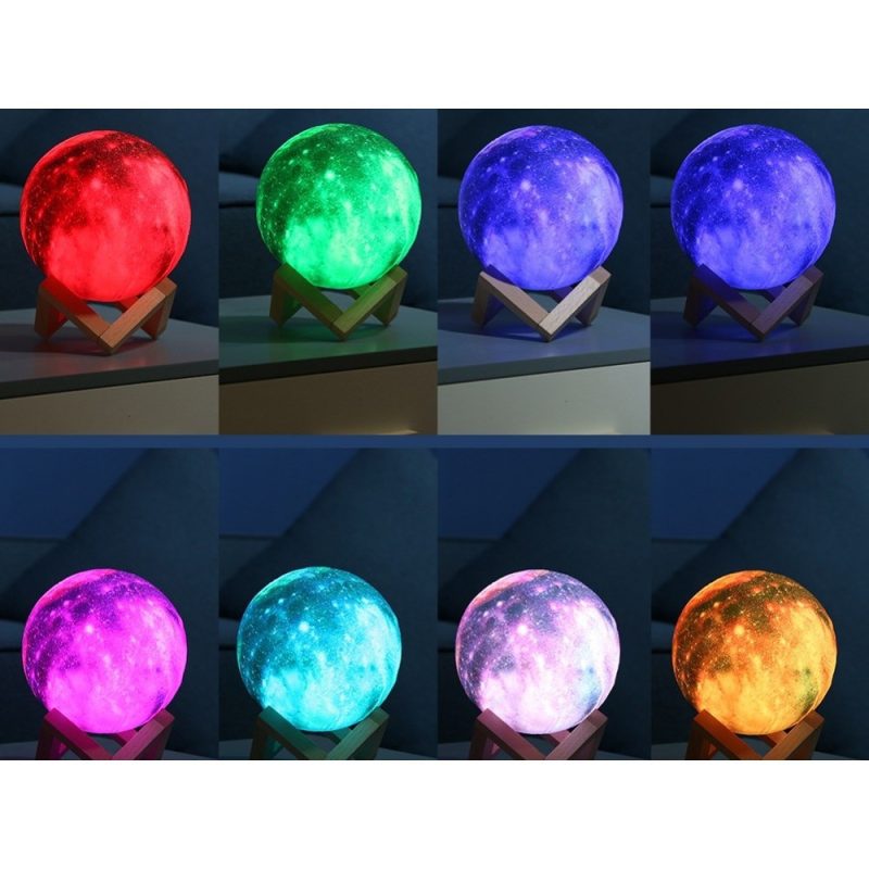 Måne Lampe mange farver – 15cm