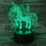 Enhjørning 3D lampe