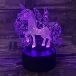 Enhjørning 3D lampe