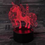 Enhjørning 3D lampe