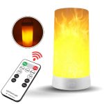 Genopladelig LED flammelampe med fjernbetjening