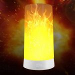 Genopladelig LED flammelampe med fjernbetjening