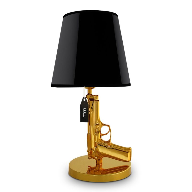 Pistol lampe til bordet – Golden gun Beretta lampe