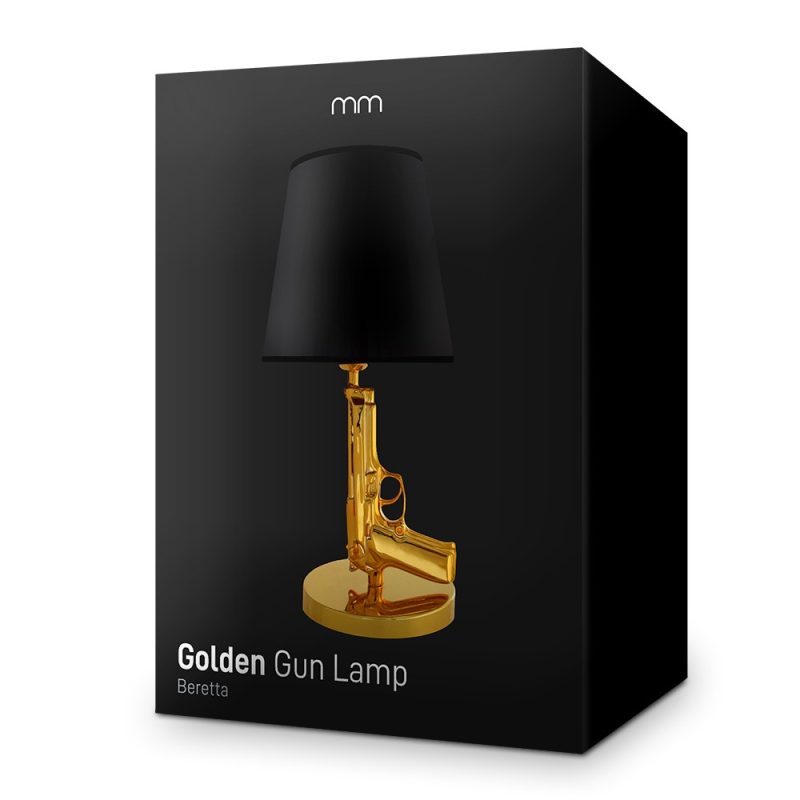 Pistol lampe til bordet – Golden gun Beretta lampe
