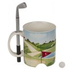 Golf krus med golfkølle og kugle