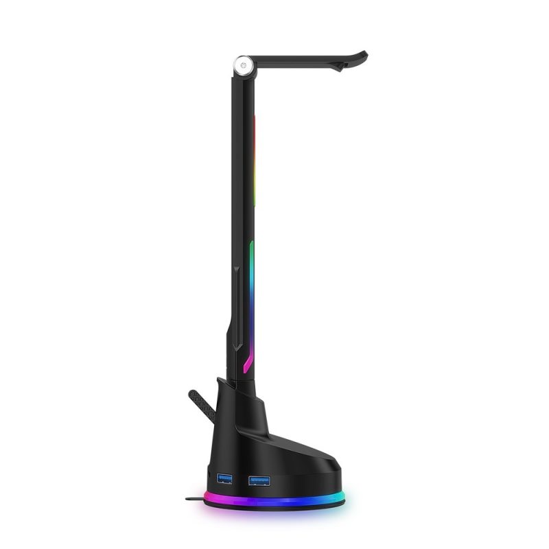 Headset holder med LED-lys og USB porte