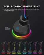 Headset holder med LED-lys og USB porte Headset holder med LED-lys og USB porte
