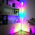LED RGB hjørnelampe (sølv) med fjernbetjening
