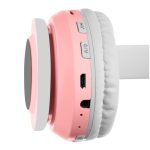 Høretelefoner med katteører og LED lys – Pink