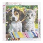 Hund og kat motiv 5D Diamond paint – 30 x 30 cm Hund og kat motiv 5D Diamond paint – 30 x 30 cm