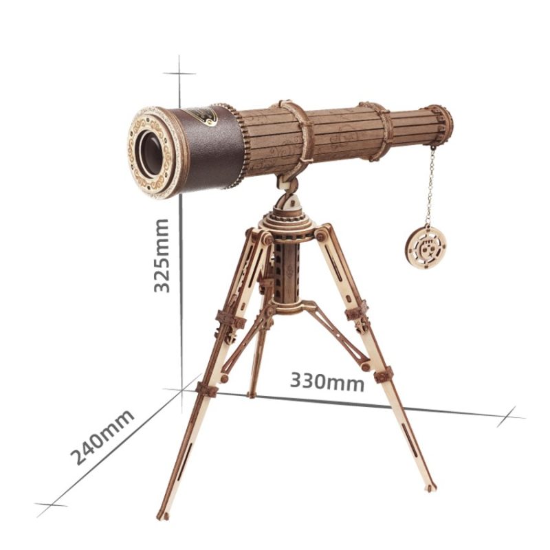 3D puslespil kikkert i træ – Rokr™ style teleskop (ST004)