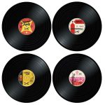 Retro vinylplade dækkeservietter – 4 stk
