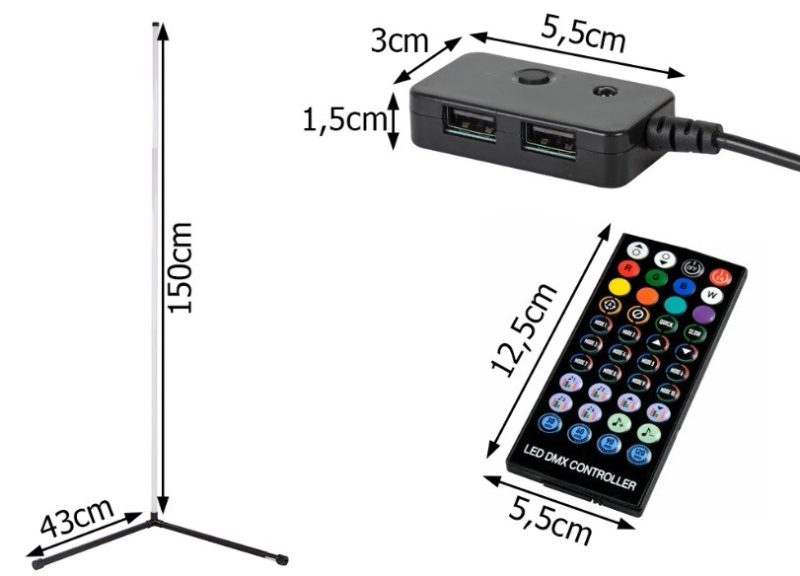 LED RGB Gulvlampe Med App Styring