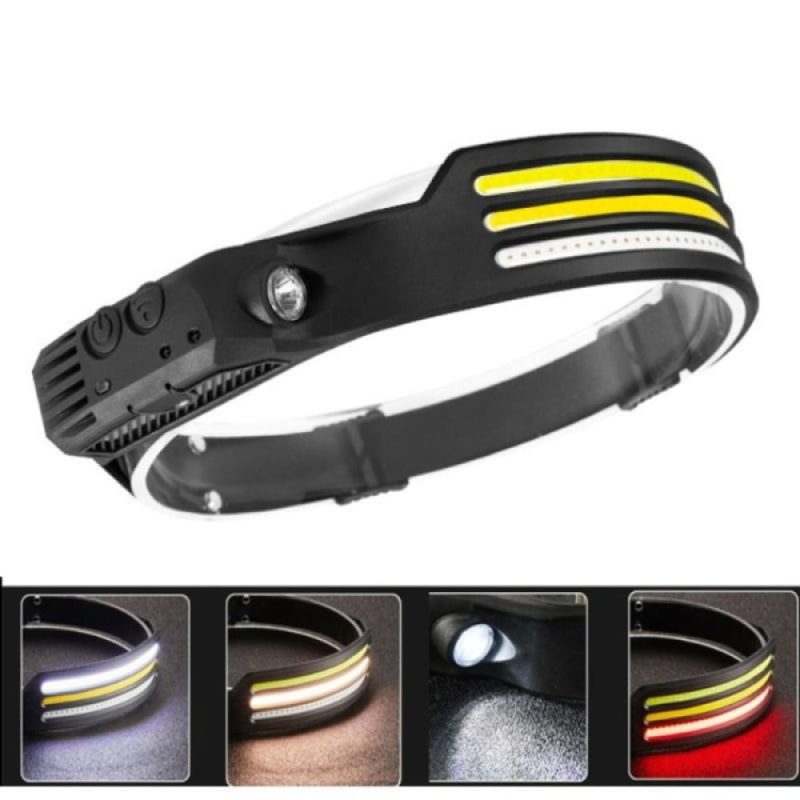 Genopladelig pandelampe med COB LED lys + XPE lys