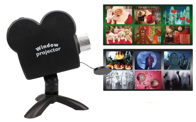Jule  Mini  projektor  til  vindue  –  Halloween  og  jul