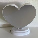3D spejlrefleks hjerte lampe med rødt lys