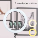 Ring light Incl stativ – plads til 3 telefoner