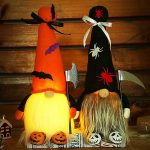 Halloween troldmand med LED-lys – 38 cm