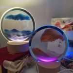 Timeglas LED lampe med sand