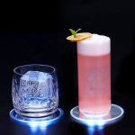Coasters/glasbrikker med LED lys, 10 cm