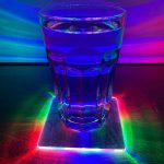 Coasters/glasbrikker med LED lys, 10 cm